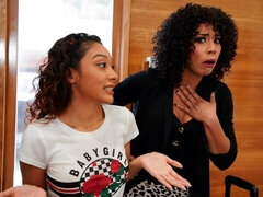 Zwart, Bruinharig, 1 man 2 vrouwen, Vingeren, Interraciaal, Gezichtspunt, Tiener, Trio