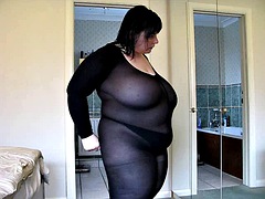 Bbw, Veľké kozy, Brunetka, Sprcha