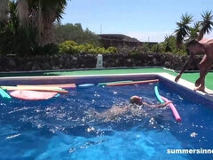 Summer Sinners joins in on the fun with Alice Nice and Jarushka Rose in a wild pool party