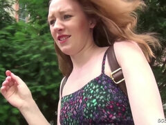 GERMAN SCOUT - REAL GINGER COLLEGE TEEN SEDUCE TO ANAL AT PUBLIC CASTING - Small tits