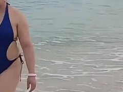 Amateur, Plage, Bikini, Éjaculation interne, Fille latino, Mère que j'aimerais baiser