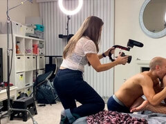 Hinter den kulissen, Grosser arsch, Grosser schwanz, Grosse titten, Braunhaarige, Hundestellung, Schwarz, Interrassisch