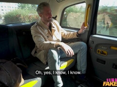 Lady Gang gets eaten out and fucked in the taxi