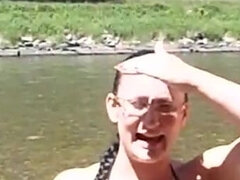 素人, 茶髪の, 淫乱熟女, アウトドア