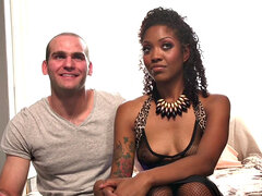 Black bdsm femdom pegging submissive in erotic couple