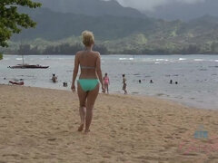 浴室, ビキニ, ブロンド, ドレス, オマンコ, 剃毛, ガリガリ, オッパイの