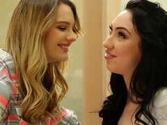 お尻, Hd, レズビアン, なめる, オマンコ, ティーン, オッパイの